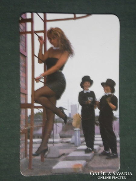 Card calendar, center department store, erotic female model, chimney sweep, 1988, (3)