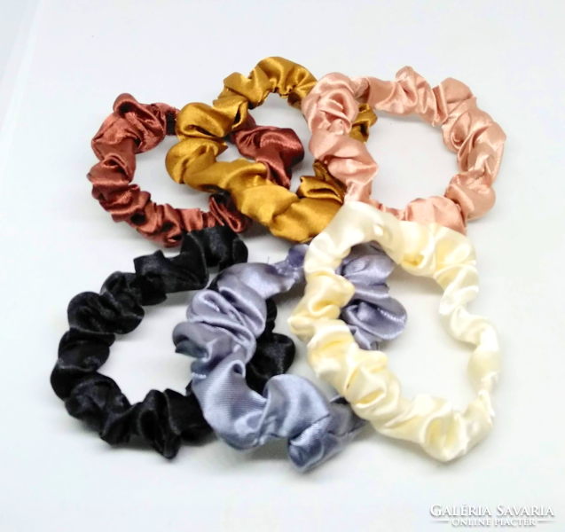Set of 6 women's satin hair ties (6)