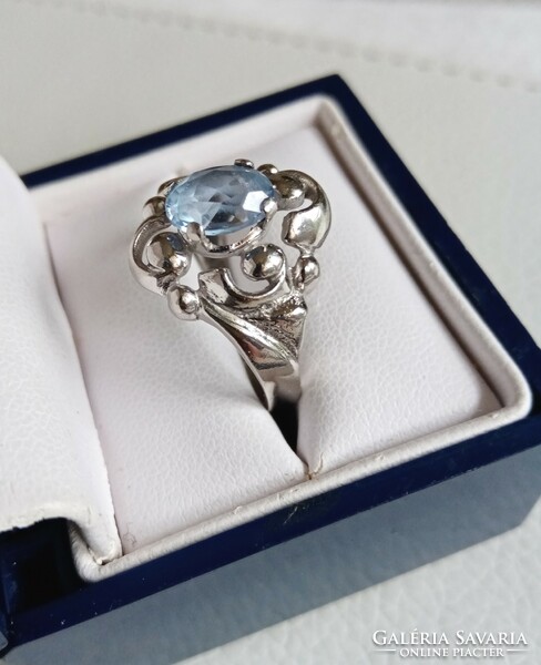 Szép régi, kék köves ezüst gyűrű
