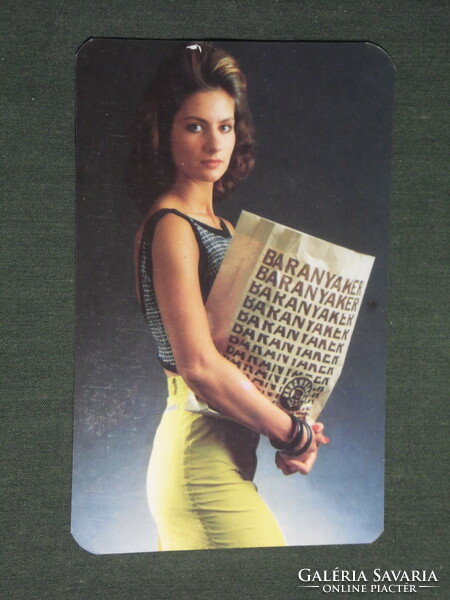 Kártyanaptár, Baranyaker, Mecsekáruház, Pécs,erotikus női modell, 1990,   (3)