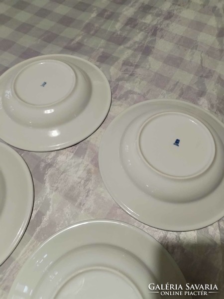 Zsolnay blue striped deep plate, 6 soup plates in one
