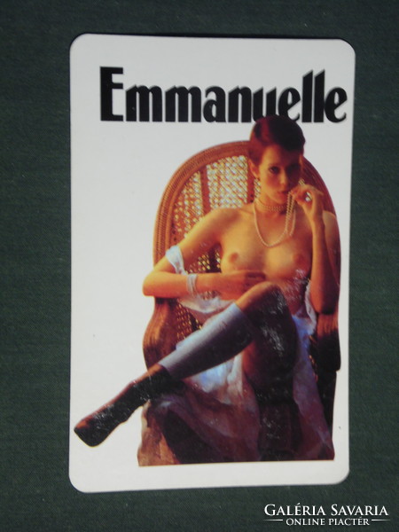 Kártyanaptár, MOKÉP mozi, Emmanuelle film, erotikus női akt modell, 1990,   (3)