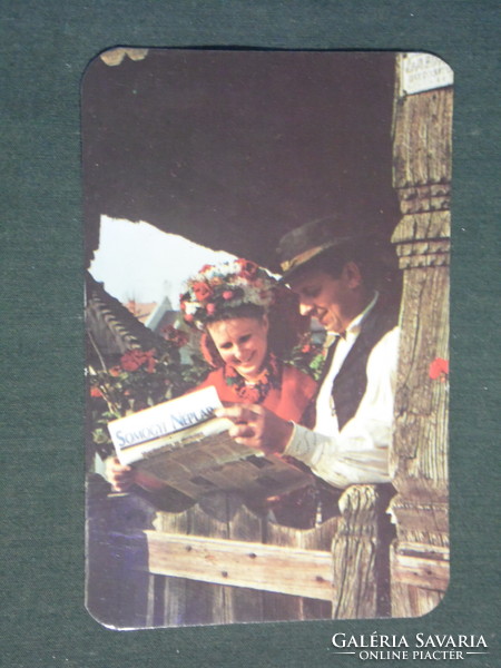 Card calendar, Somogy folk newspaper, newspaper, magazine, folk costume, 1990, (3)