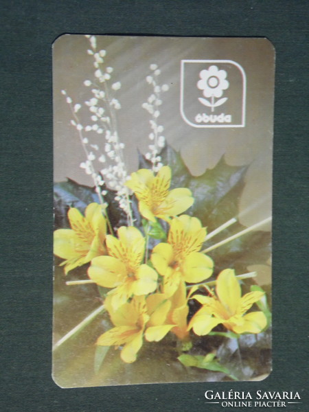 Card calendar, Óbuda horticulture, budakalasz, flower, 1990, (3)