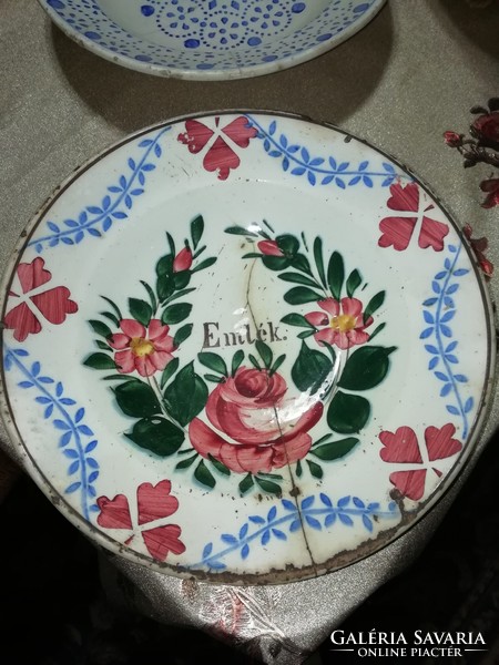 Dávid starry painted antique plate cracked from a collection 53 13.