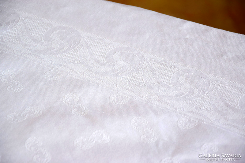 Never used art deco old damask tablecloth tablecloth cashmere pattern 126 x 121