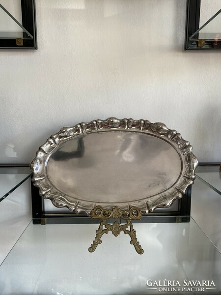 Oval art deco silver tray