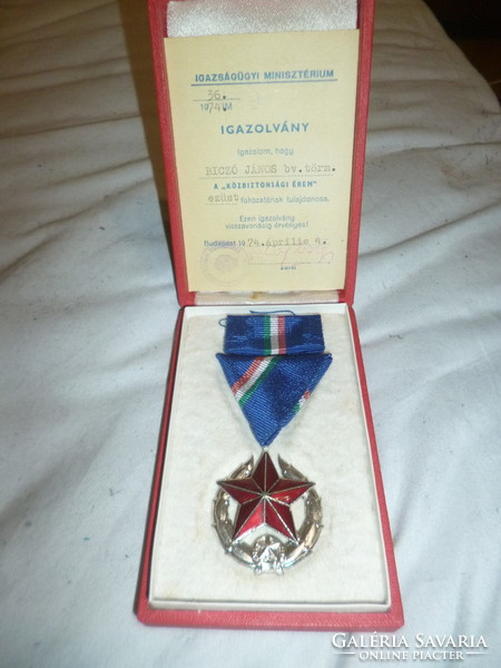 Old award public safety medal silver grade