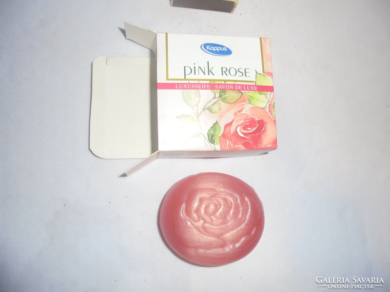 Pink rose soap in a box