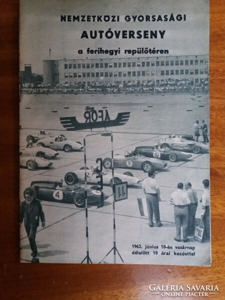 1962. Ferihegy international speed car race program booklet for sakito users