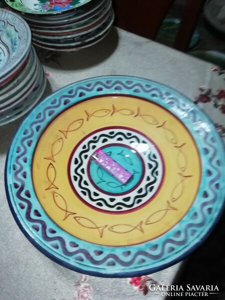 Safi large ceramic serving plate marked with fish