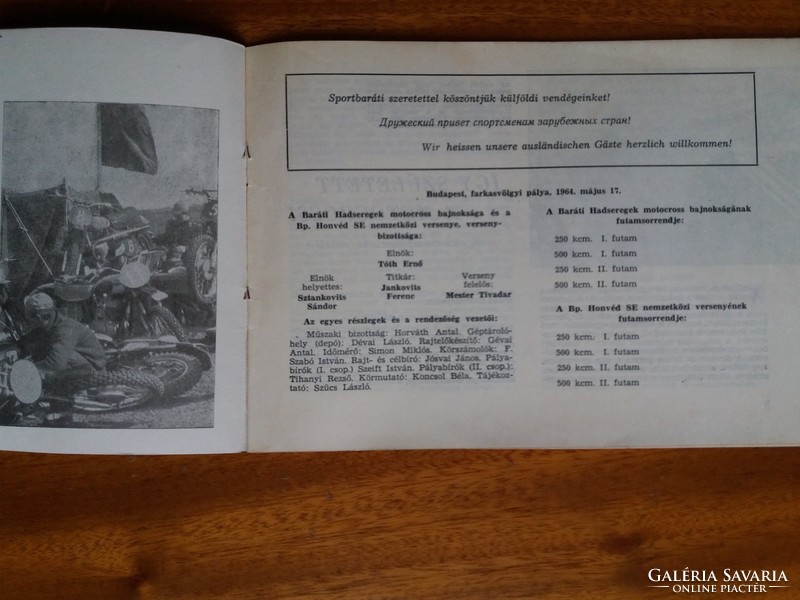 Baráti Hadseregek moto-cross bajnoksága és a Bp. Honvéd SE nemzetközi versenye 1964.