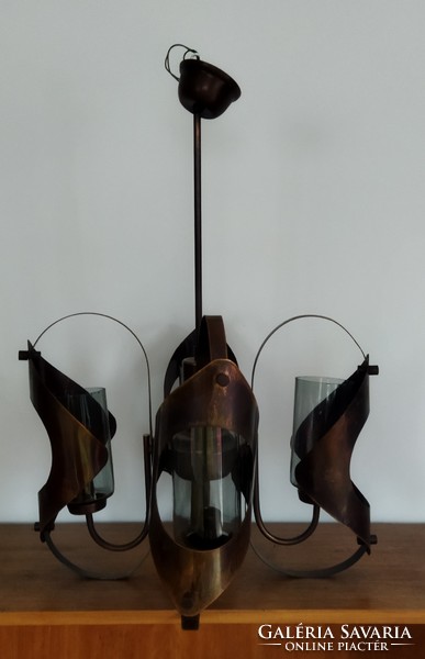 Bronze retro 80 space industrial artist chandelier