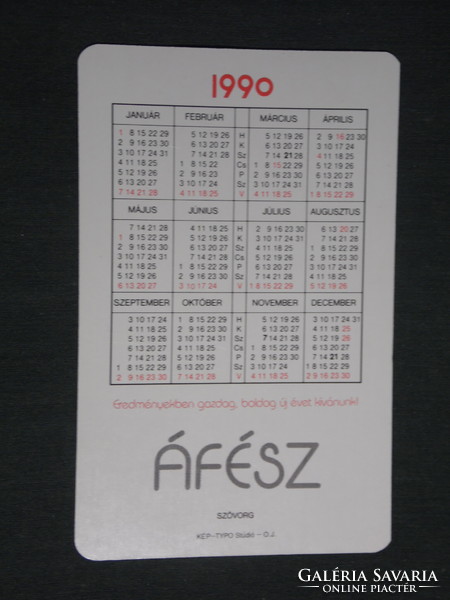 Card calendar, afés industrial goods stores, department stores, tools, 1990, (3)