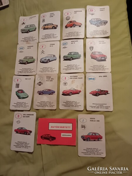 Retro autós kártya autókvartett