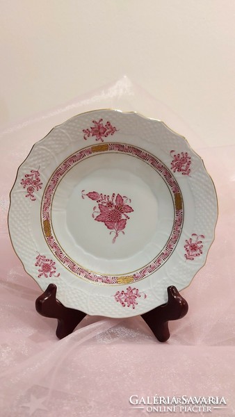 Herendi lila Apponyi mintás,porcelán süteményes tányér