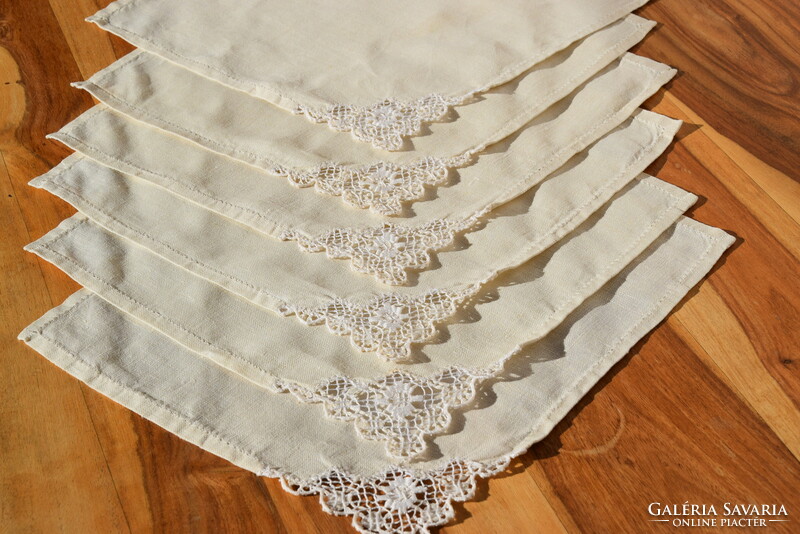 Never used old art deco damask napkin set of 6 towels tea towel table cloth set 31 x 29