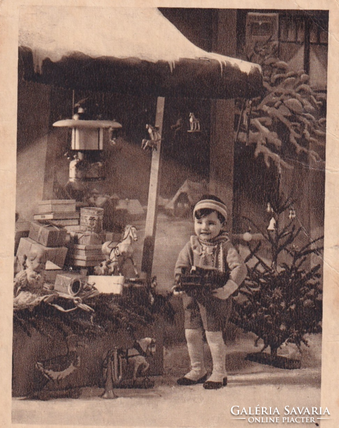 T:012 Karácsonyi gyerek Fotó antik képeslap