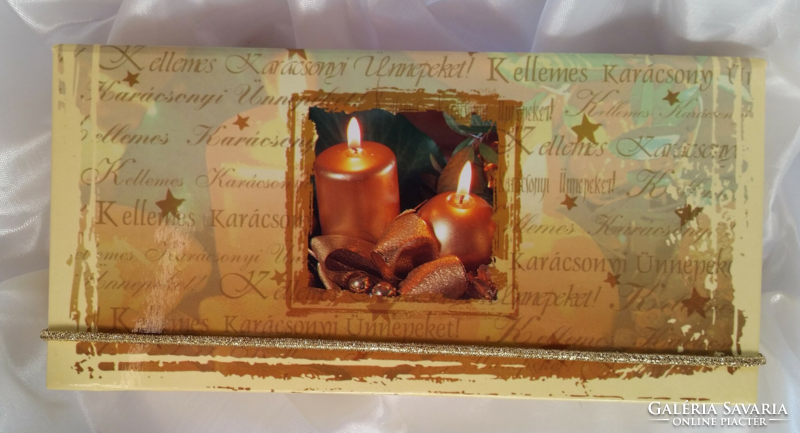 Hangulatos karácsonyi papír dobozka gumis pánttal ,karácsonyi dekoráció, ajándék csomagolás