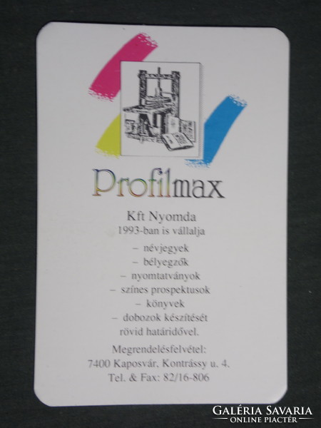Kártyanaptár, Profilmax nyomda, Kaposvár, 1993,   (3)