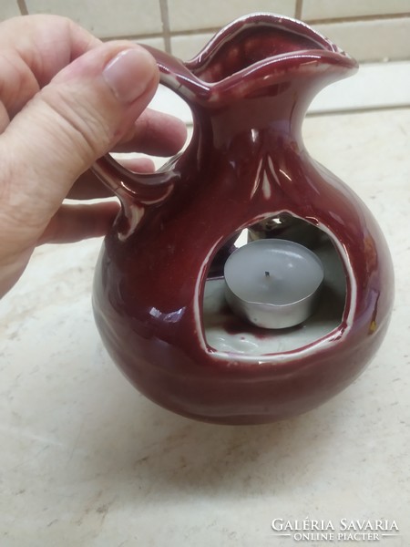 Ceramic candle holder for sale! Beautiful, pitcher-shaped nativity scene candle holder for sale!