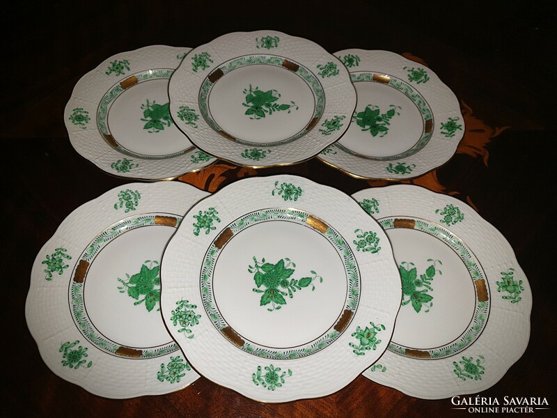 Herend Green Appony cake set