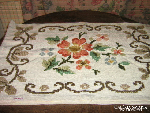 Beautiful hand embroidered woven cushion cover