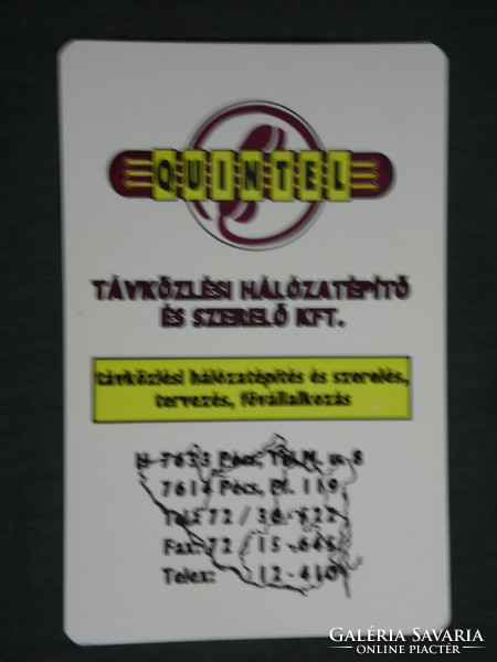 Kártyanaptár, Quintel távközlés hálózatépítő szerelő Kft., Pécs, 1993,   (3)