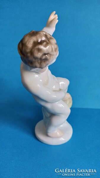 Herend peeing boy putto porcelain figure