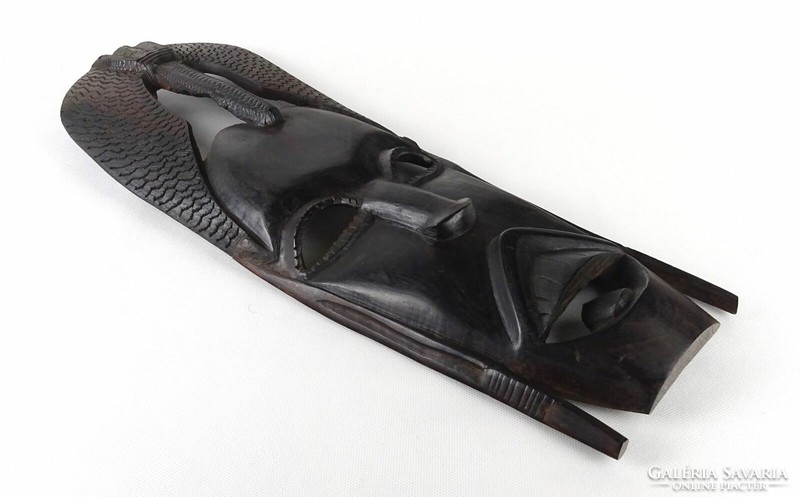 1P597 Faragott ébenfa afrikai fali maszk 48 cm