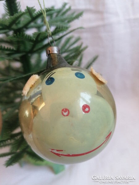3 glass Christmas tree ornaments (monkey)
