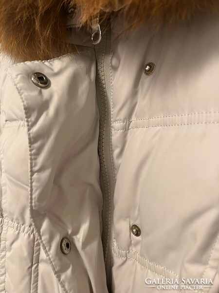 Téli kabát női - orosz vörös rókaszőrme gallérral (S)