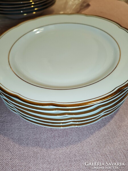 6 db német, Kahla porcelán lapos tányér