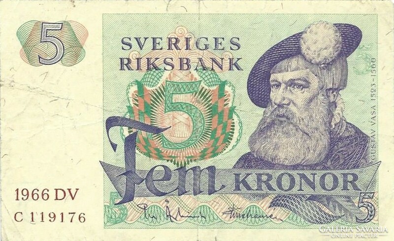 5 Korona kronor 1966 Sweden