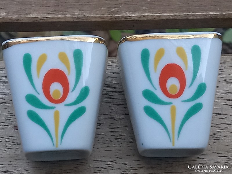 2 Retro Hólloház brandy cups replacement, nostalgia short drinks, porcelain cups