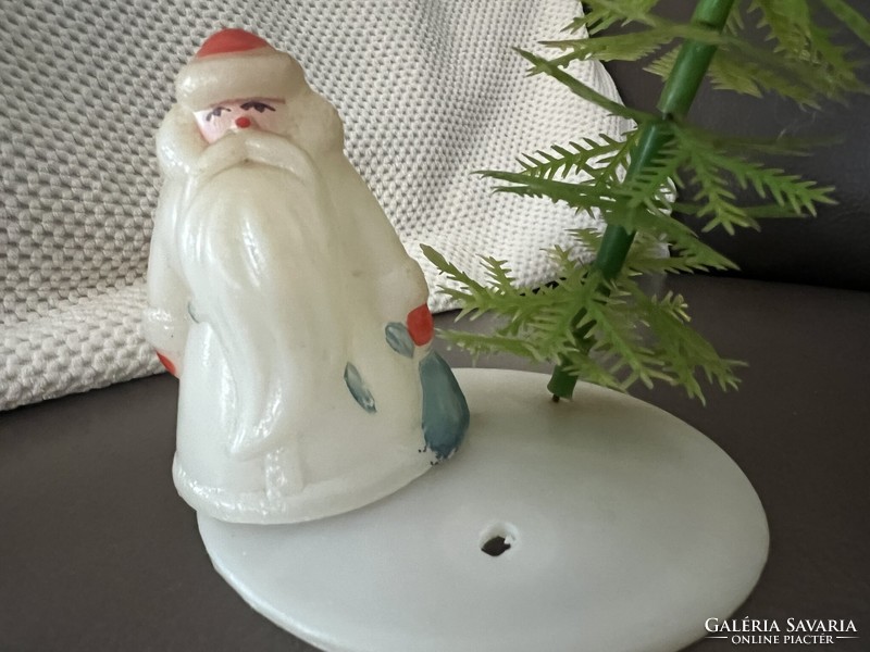 Régi mini fenyő karácsonyfa télapóval karácsonyfadísz