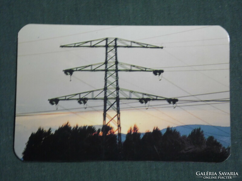 Card calendar, Dédás electricity supplier, voltage pole, 1992, (3)