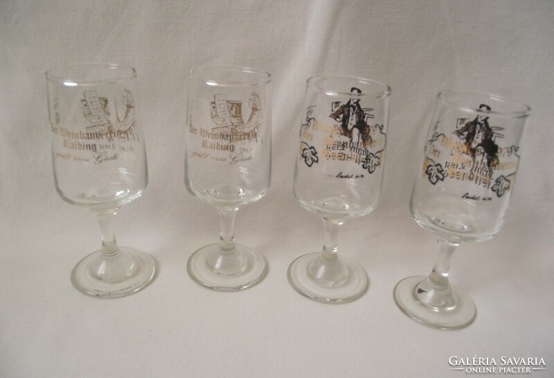 Gold-plated short drinking glasses, 4 pcs