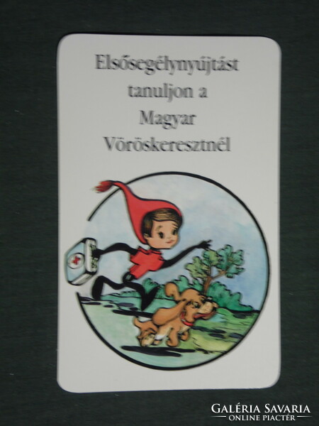 Card calendar, Hungarian Red Cross, graphic artist, first aid, 1994, (3)