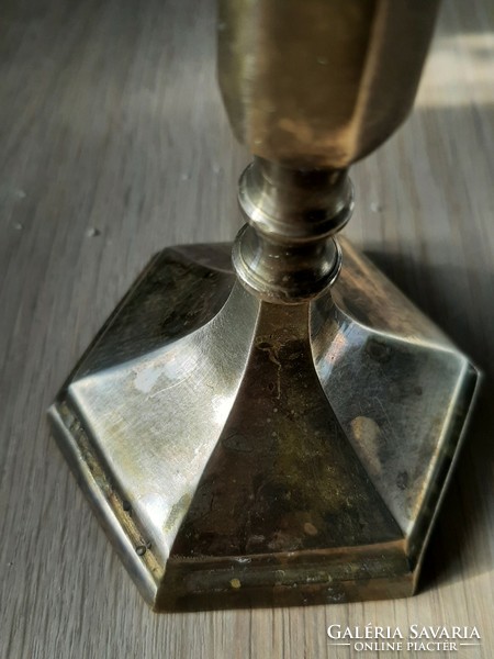 Antique copper Art Nouveau candle holder