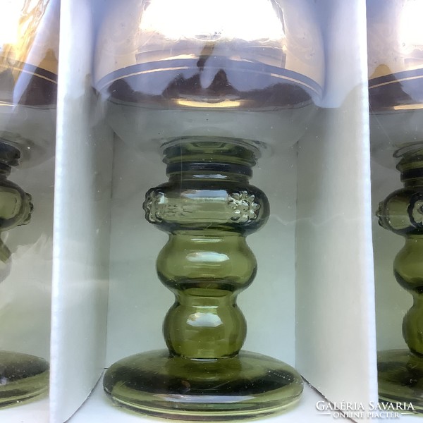 Romer Glass Üveg Pohár Kézműves Bor Bólé Buli Bécs Pince Borászat Ausztria Ünnepi készlet Zöld Arany