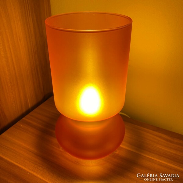 Ikea lykta lamp, mood lamp, table lamp, orange glass