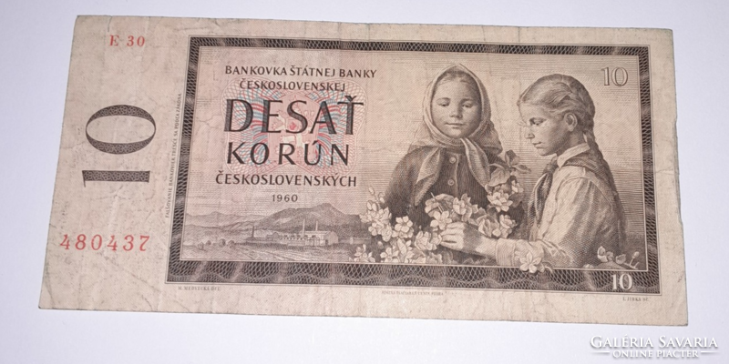 Csehszlovák 10 korona (bankjegy-1960)