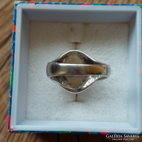 Nagyon szép ezüst gyűrű malachit kővel