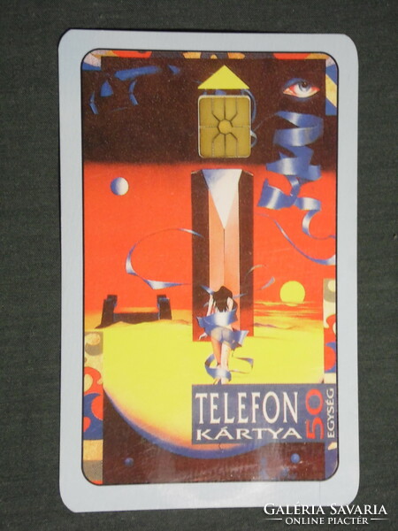 Card calendar, matáv telecommunications rt. Pécs, graphic designer, phone card, 1994, (3)