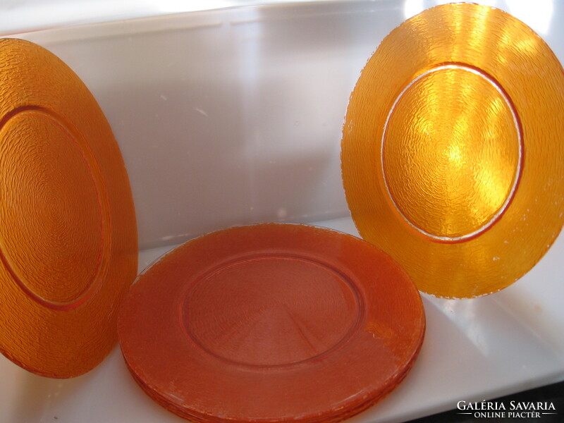 Large decorative orange glass bowls, centerpieces