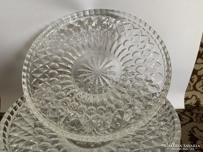 Retro thick glass cake plate or coaster - 15.5 cm
