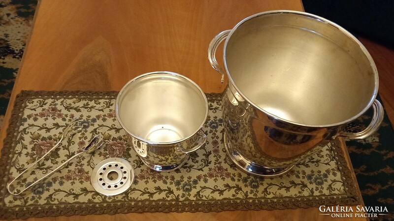 Silver Plated Champagne Cooler Set (olri q)