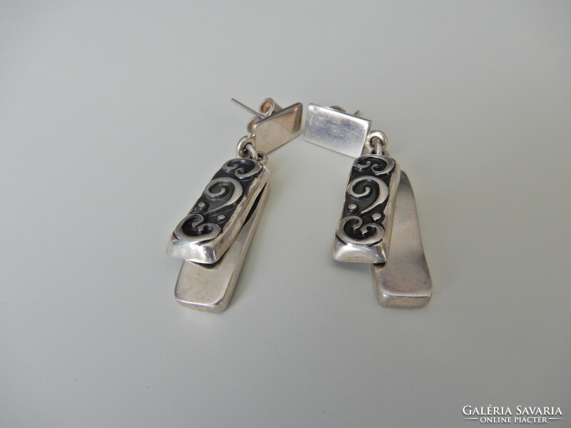 Régi ILARIA Peru kézzel készített ezüst fülbevaló pár