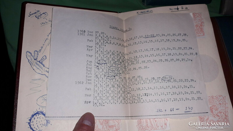PÁRATLAN DOKUMENTUM 1960 -70 -ÉLETMŰRÉSZ  - NOVÁK GYÖRGY - 5 db emlékkönyvben EGYBEN a képek szerint